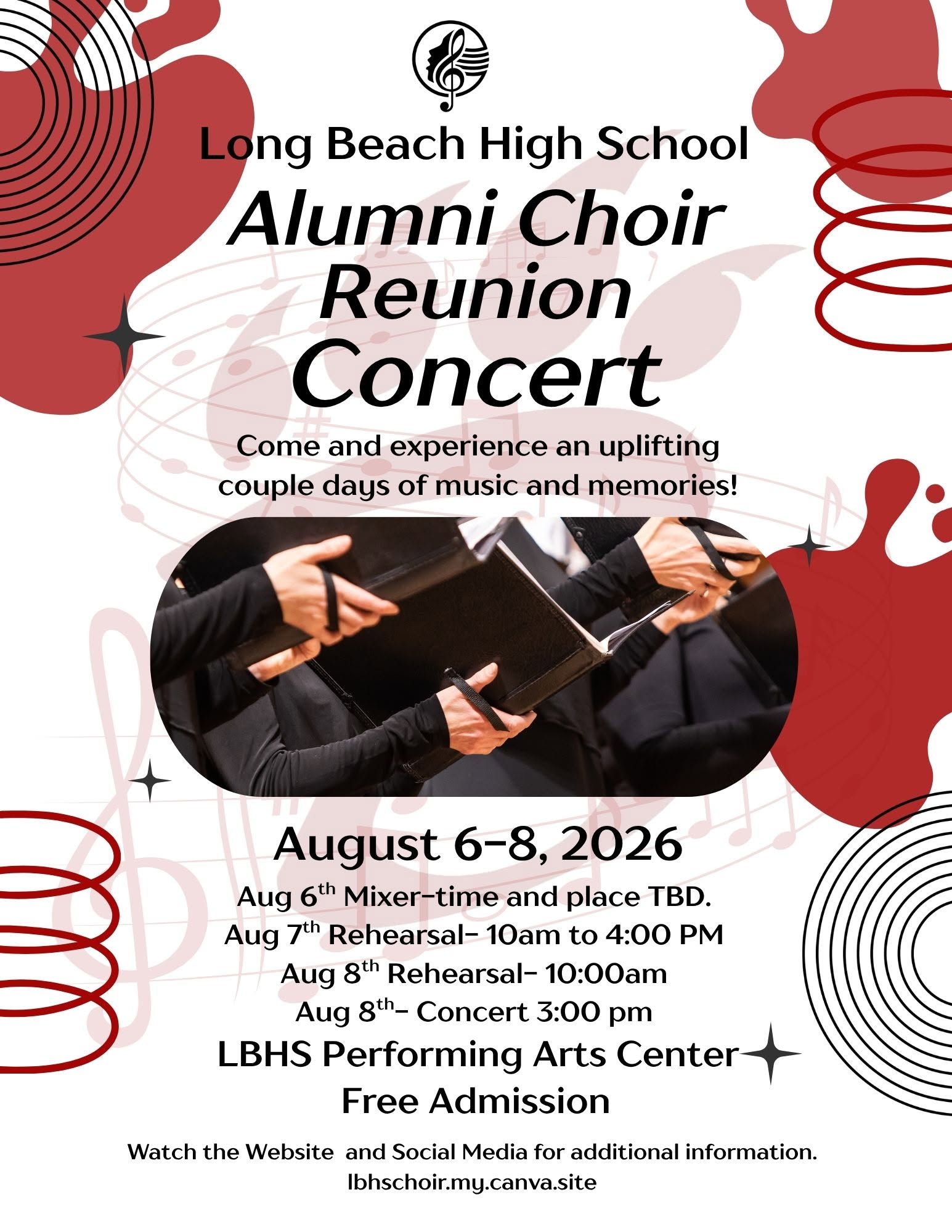 “Poster for the 2026 MSACDA/MMEA State Conference listing performing choirs and directors. Includes Center Hill HS Select Women’s Chorus, DeSoto Central HS Aurora, Long Beach HS Concert Choir, Mississippi Choral Artists, Mississippi State University Singers, Northwest Mississippi CC Ranger Chorale, Oxford Middle School Advanced Treble Choir, and University of Southern Mississippi Southern Chorale. Colorful blue‑purple gradient background with circular wave patterns. Conference theme ‘RESOUND: Connect + Empower + Amplify.’ Event dates November 16–18, 2026 at the University of Southern Mississippi.”